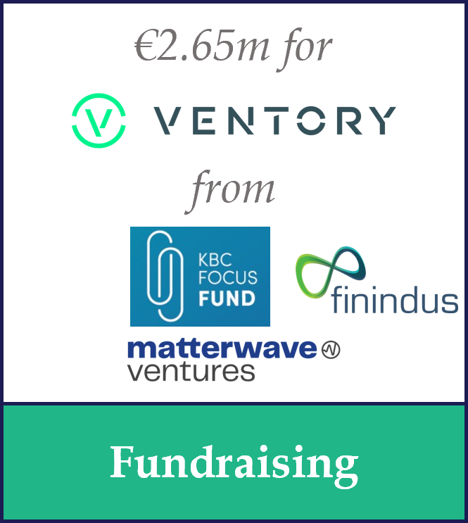 €2.65m fundraising for Ventory from KBC Focus Fund, Finindus and Matterwave Ventures